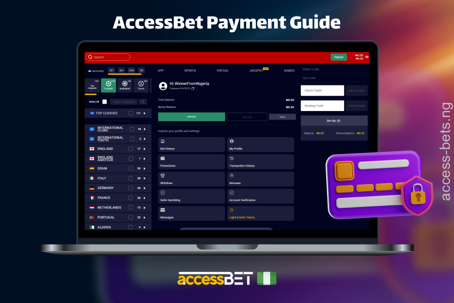 AccessBet offers users from Nigeria fast and convenient deposit and withdrawal methods