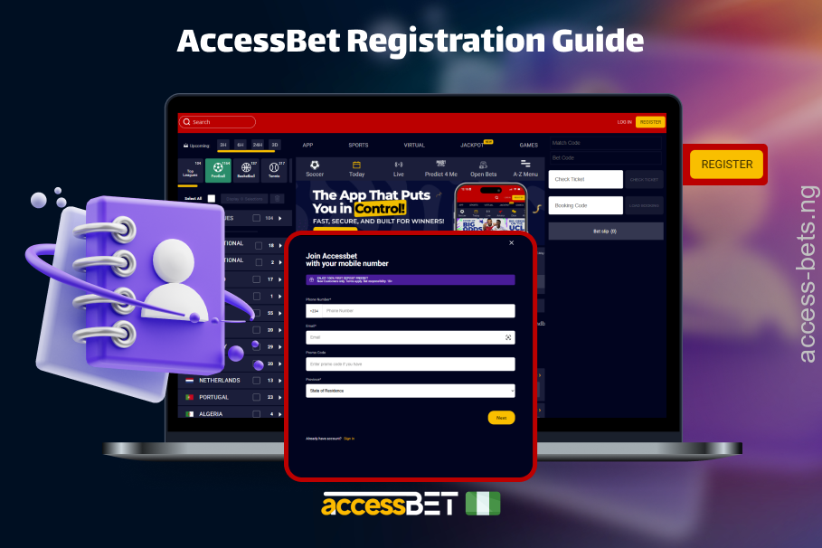 Quick registration with AccessBet allows users from Nigeria to access all the features and functionality of the platform